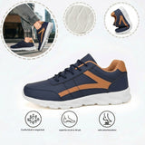 Sapatos ortopédicos confortáveis — com apoio do arco do pé, para aliviar a dor; leves, com amortecimento e revestimento em pele impermeável.