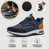 Sapatos ortopédicos confortáveis — com apoio para o arco do pé, para aliviar a dor; protegem os pés, para que não se canse mesmo após longas caminhadas.