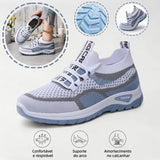 Sapatos ortopédicos casuais com blocos de cor — apoio do arco, sola almofadada ultraleve, parte superior em Flyknit respirável