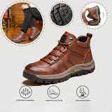 Sapatos ortopédicos para uso profissional — fabricados à mão em pele de vaca italiana; com apoio para o arco do pé; antiderrapantes e resistentes.