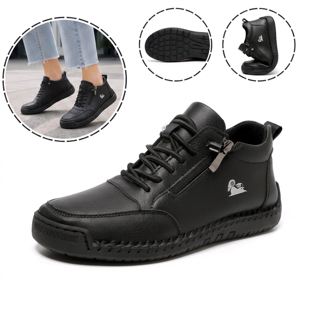 Sapatos ergonómicos com palmilha ortopédica — Couro de vaca italiano de alta qualidade com apoio para o arco do pé, para ajudar a aliviar a dor nos pés