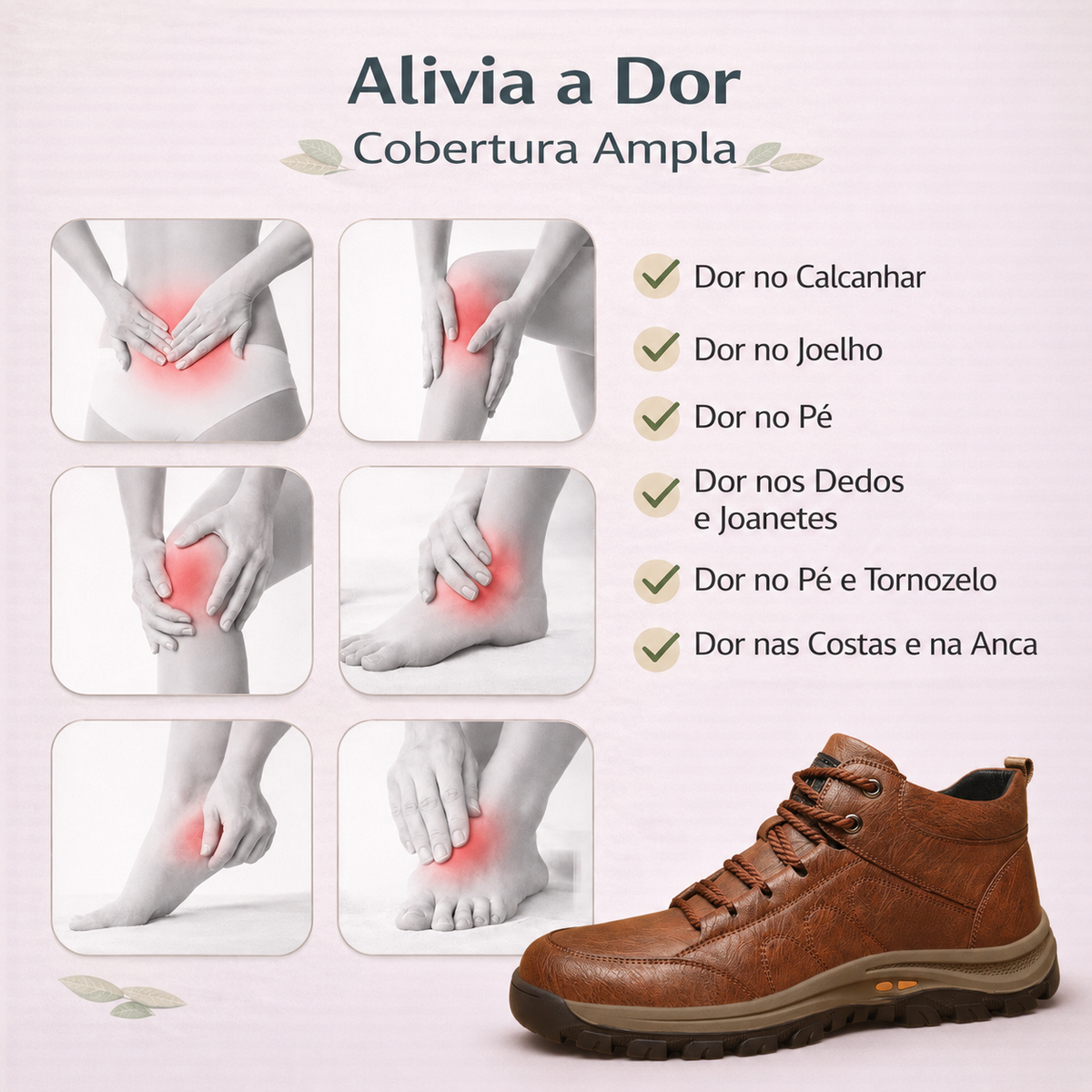🎁 Oferta Especial: 70% de desconto 🎁 Sapatos Ortopédicos em Pele para Homem — Costurados à Mão 👟 Impermeáveis e Antiderrapantes ✅ Suporte para o Arco do Pé — Caminhada Confortável