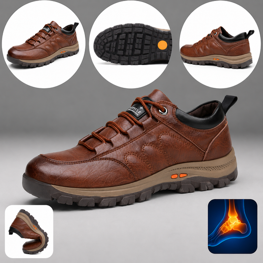 🎁 Oferta Especial: 70% de Desconto 🎉 Sapatos Casuais Masculinos para Todos os Terrenos em Couro — Textura Macia de Couro Bovino 👟 Leve Repelência à Água e Manchas ✅ Biqueira Ergonômica Anticolisão