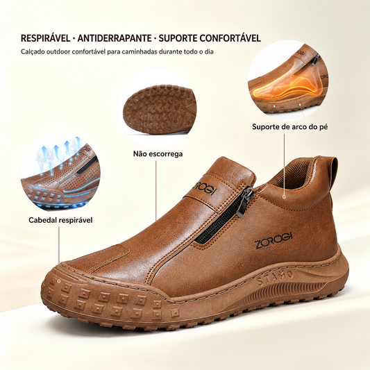 🎁 Oferta Especial: 70% de Desconto 🎁 Sapatos Ortopédicos Masculinos — Sensação de couro bovino macio 👟 Repelente à água e resistente a manchas ✅ Amortecimento duplo e suporte para o arco do pé