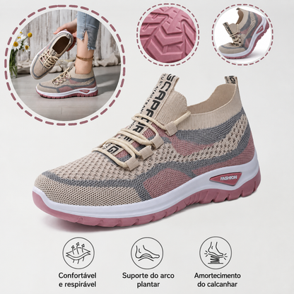 ⏰Último dia! 30% de desconto! 🎉Sapatilha de malha com design ergonómico e absorção de impacto, ✅️desenhado especificamente para mulheres europeias.