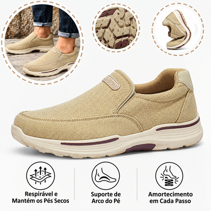 🔷30% de desconto hoje - Não perca! ⬛⏰ Sapatos ortopédicos leves, de uma marca australiana de luxo, com tecnologia respirável e repelente à água/resistente a nódoas 🦶 Alivia as dores nos pés - Tecido sarjado de alta densidade