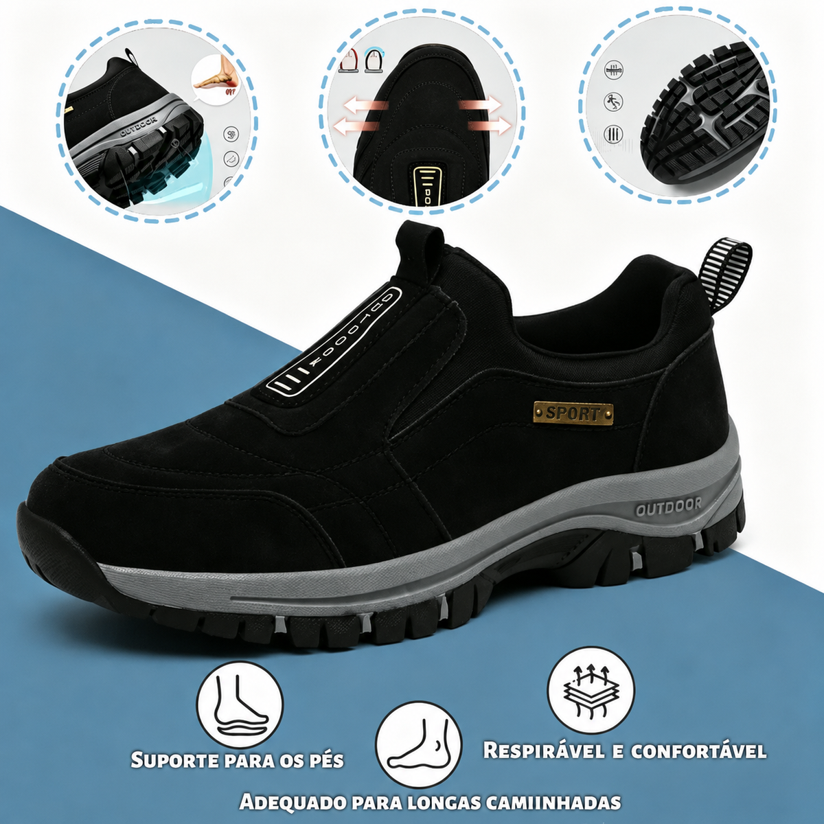 🔷30% de desconto hoje: Não perca! ⬛Novos sapatos ortopédicos de camurça macia e confortável - sapatos de caminhada ultraleves✅Concebidos para aliviar as dores nas pernas.