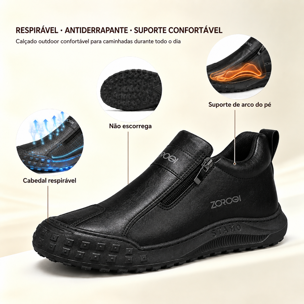 🎁 Oferta Especial: 70% de Desconto 🎁 Sapatos Ortopédicos Masculinos — Sensação de couro bovino macio 👟 Repelente à água e resistente a manchas ✅ Amortecimento duplo e suporte para o arco do pé