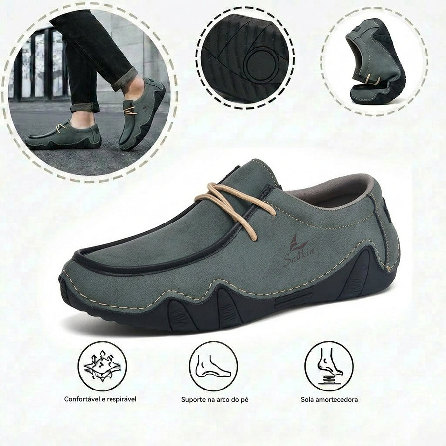 Sapatos ortopédicos confortáveis — apoio ergonómico do arco do pé, que alivia a dor, com biqueira larga que não aperta o pé.
