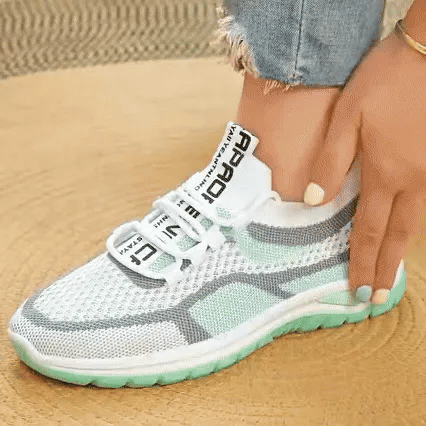 Sapatos ortopédicos casuais com blocos de cor — apoio do arco, sola almofadada ultraleve, parte superior em Flyknit respirável