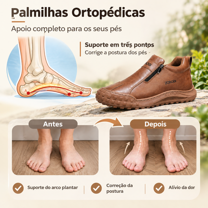 🎁 Oferta Especial: 70% de Desconto 🎁 Sapatos Ortopédicos Masculinos — Sensação de couro bovino macio 👟 Repelente à água e resistente a manchas ✅ Amortecimento duplo e suporte para o arco do pé