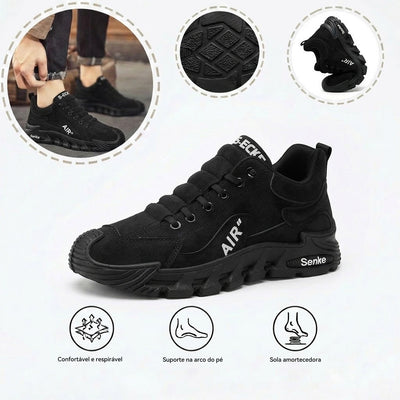 Sapatos ortopédicos casuais e confortáveis — em couro bovino italiano, feitos à mão com apoio do arco plantar