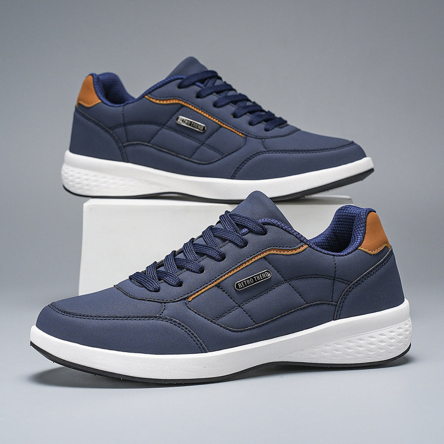 Sapatos ortopédicos confortáveis — com apoio do arco do pé, para aliviar a dor; leves, com amortecimento e revestimento em pele impermeável.