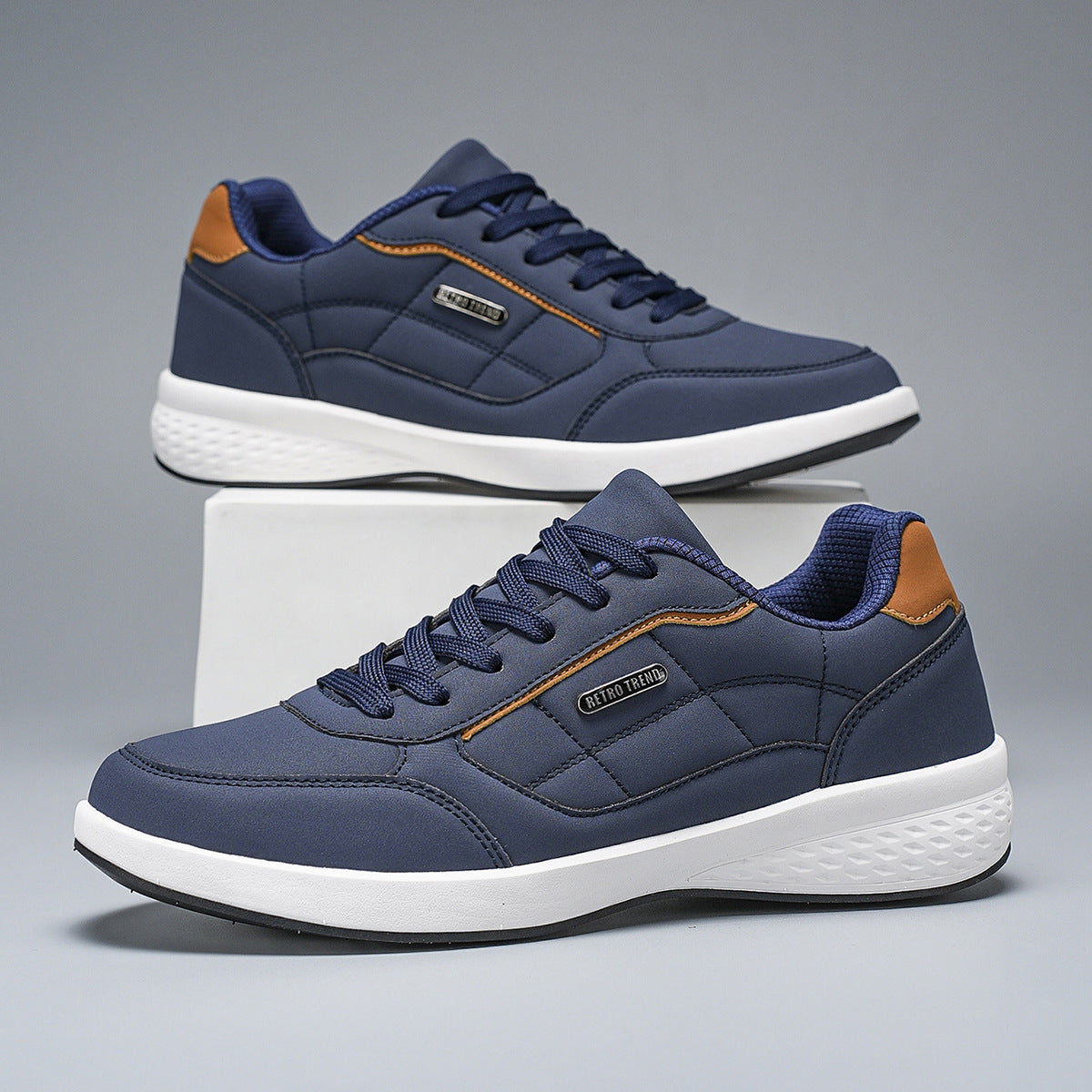 Sapatos ortopédicos confortáveis — com apoio do arco do pé, para aliviar a dor; leves, com amortecimento e revestimento em pele impermeável.