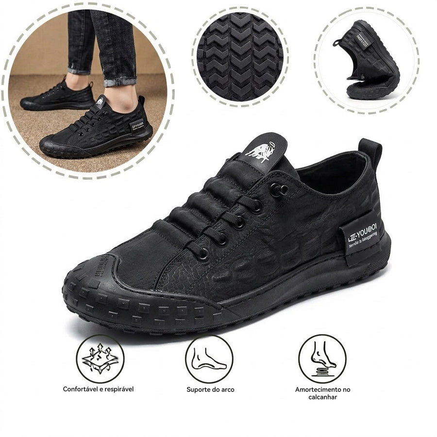 Sapatos ortopédicos ergonómicos — com apoio ao arco do pé, amortecimento do impacto ao caminhar e alívio da dor nos pés