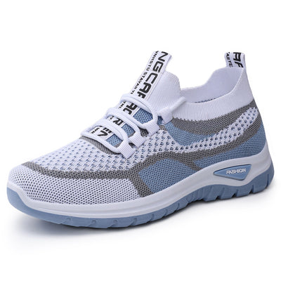 Sapatos ortopédicos casuais com blocos de cor — apoio do arco, sola almofadada ultraleve, parte superior em Flyknit respirável
