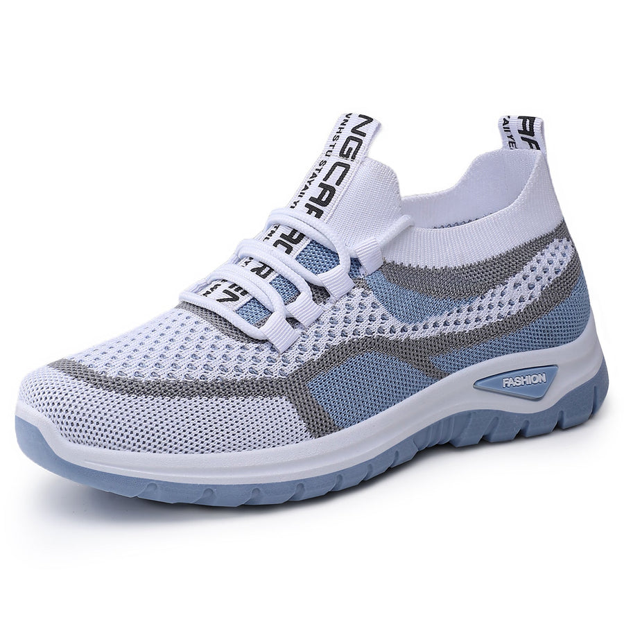 Sapatos ortopédicos casuais com blocos de cor — apoio do arco, sola almofadada ultraleve, parte superior em Flyknit respirável