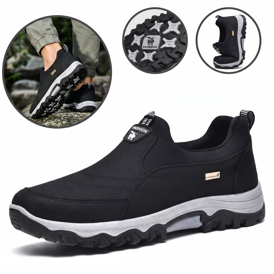 Sapatos ortopédicos confortáveis em camurça — macios e confortáveis, com excelente apoio — aliviam as dores nos pés.