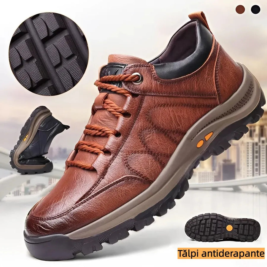 Sapatos ortopédicos confortáveis e casuais — fabricados à mão em pele de vaca italiana, com apoio para o arco do pé, para um caminhar confortável