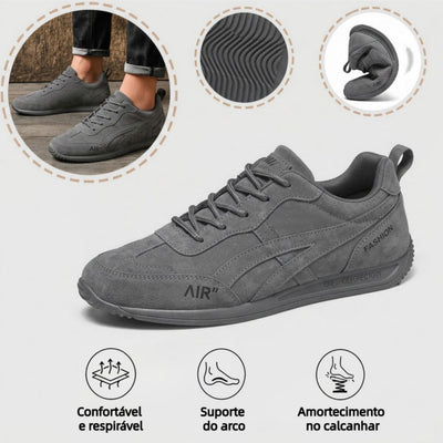 Sapatos ortopédicos confortáveis — fabricados em camurça de alta qualidade, com apoio para o arco do pé, para aliviar a dor; leves e com amortecimento.