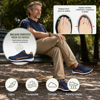 🎉 30% de desconto hoje 🎁 Calçados ortopédicos artesanais – Design sofisticado em dois tons (estilo britânico) + couro de microfibra de nanotecnologia; oferece excelente suporte 🦶 Alivia dores nos pés.