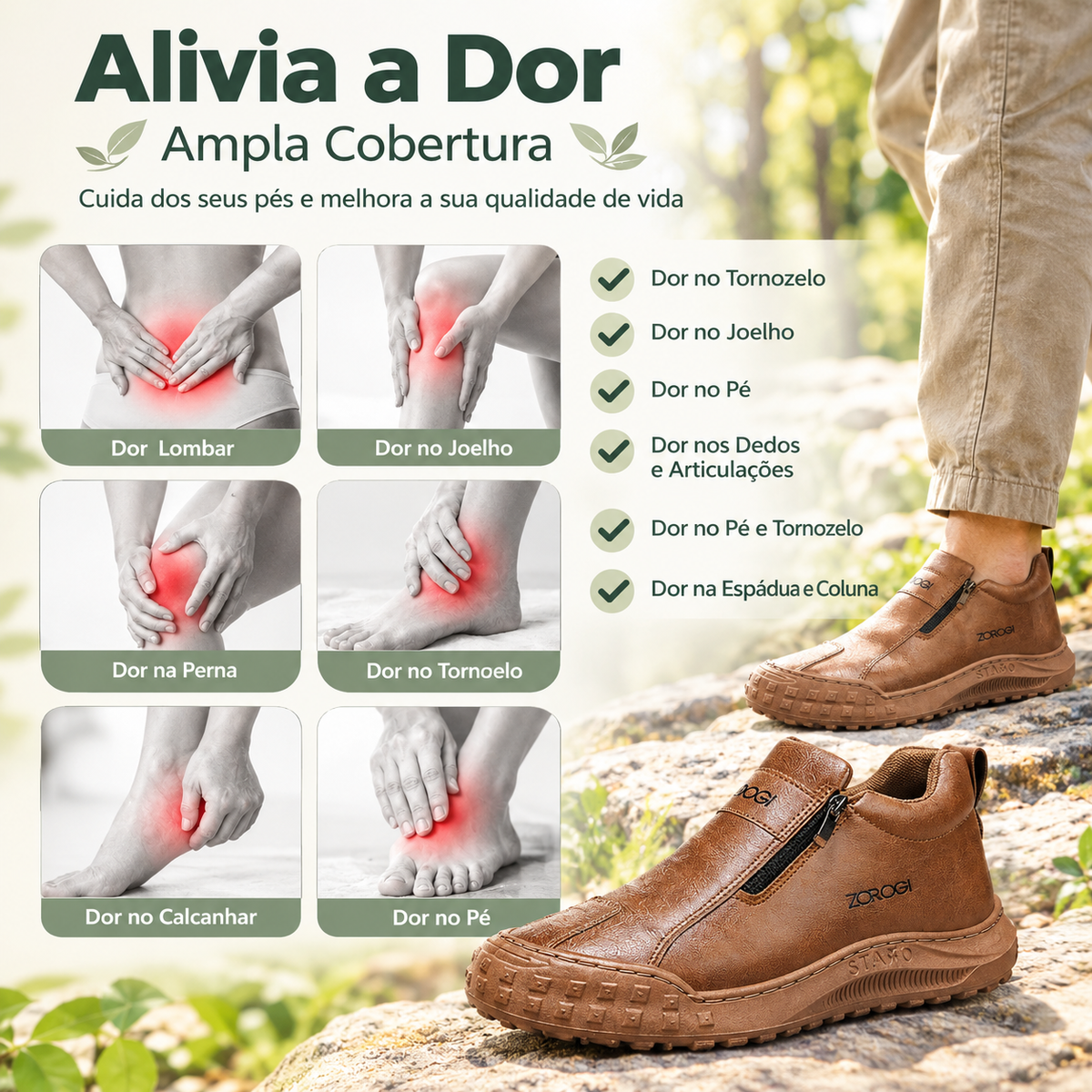 🎁 Oferta Especial: 70% de Desconto 🎁 Sapatos Ortopédicos Masculinos — Sensação de couro bovino macio 👟 Repelente à água e resistente a manchas ✅ Amortecimento duplo e suporte para o arco do pé