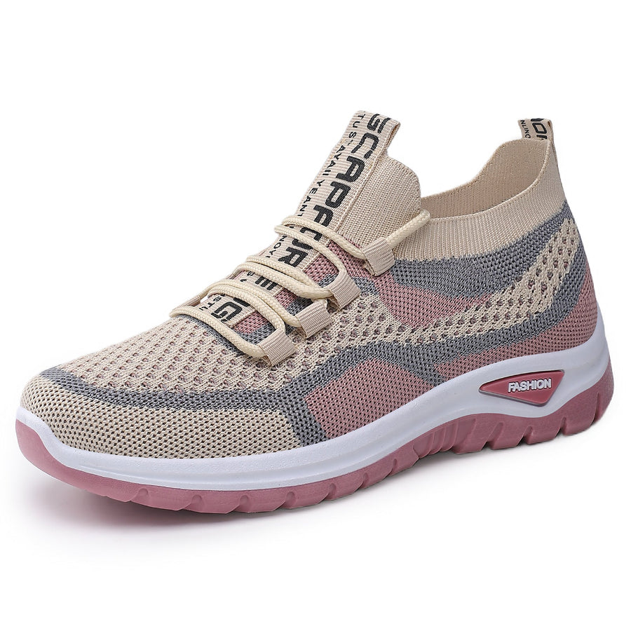 Sapatos ortopédicos casuais com blocos de cor — apoio do arco, sola almofadada ultraleve, parte superior em Flyknit respirável