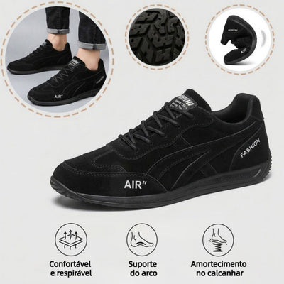 Sapatos ortopédicos confortáveis — fabricados em camurça de alta qualidade, com apoio para o arco do pé, para aliviar a dor; leves e com amortecimento.