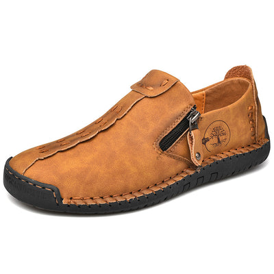 Sapatos ortopédicos confortáveis e casuais — em pele de vaca italiana mate, com apoio para o arco do pé