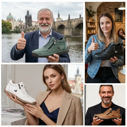 Sapatos ergonómicos com palmilha ortopédica — Couro de vaca italiano de alta qualidade com apoio para o arco do pé, para ajudar a aliviar a dor nos pés