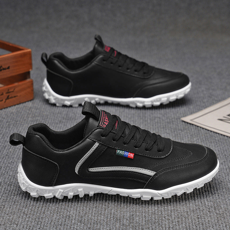 Sapatos ortopédicos confortáveis — com apoio do arco do pé, para aliviar a dor; leves, com amortecimento e revestimento em pele impermeável.
