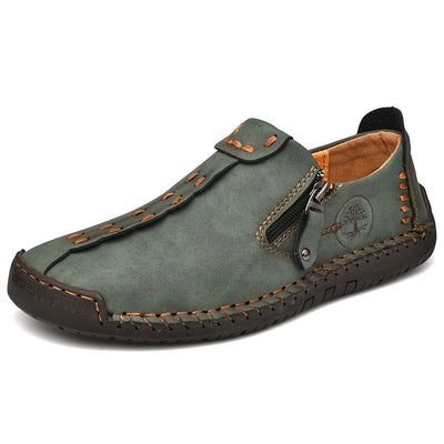 Sapatos ortopédicos confortáveis e casuais — em pele de vaca italiana mate, com apoio para o arco do pé
