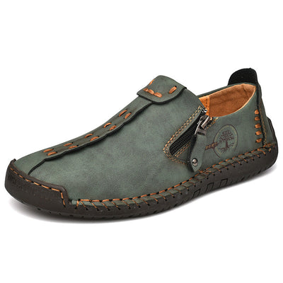 Sapatos ortopédicos confortáveis e casuais — em pele de vaca italiana mate, com apoio para o arco do pé