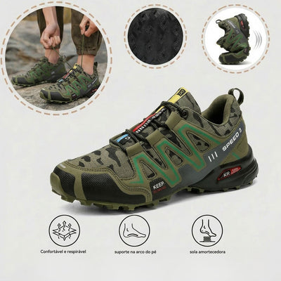 Sapatos ortopédicos desportivos e confortáveis — com apoio para o arco do pé, antiderrapantes, respiráveis e resistentes ao desgaste.