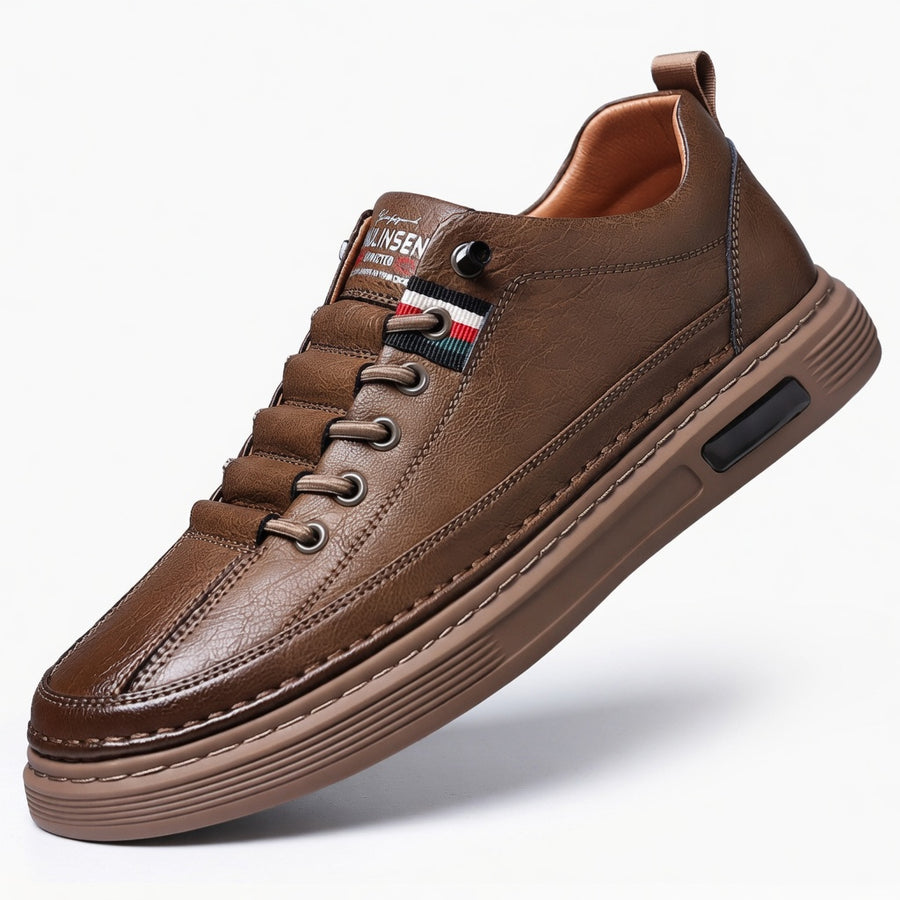 Sapatos ortopédicos confortáveis e casuais – feitos à mão em pele de bovino italiana, com suporte para o arco do pé para uma caminhada confortável.