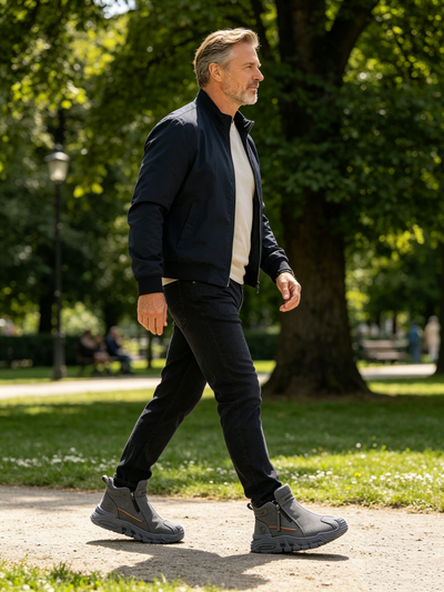 Sapatos ortopédicos confortáveis — macios e confortáveis, com excelente apoio — aliviam as dores nos pés.