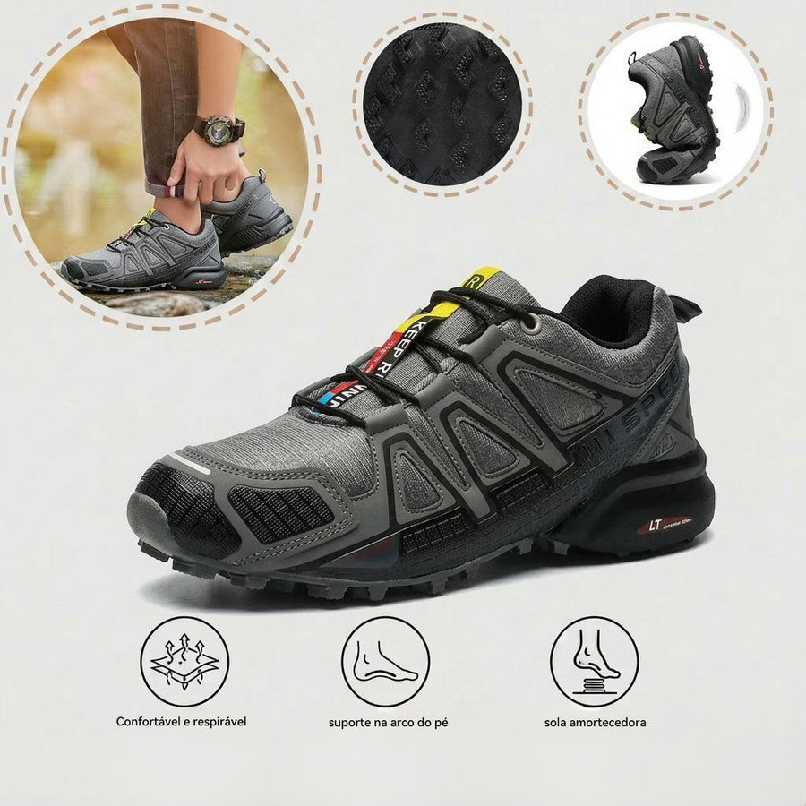 Sapatos ortopédicos desportivos e confortáveis — com apoio para o arco do pé, antiderrapantes, respiráveis e resistentes ao desgaste.