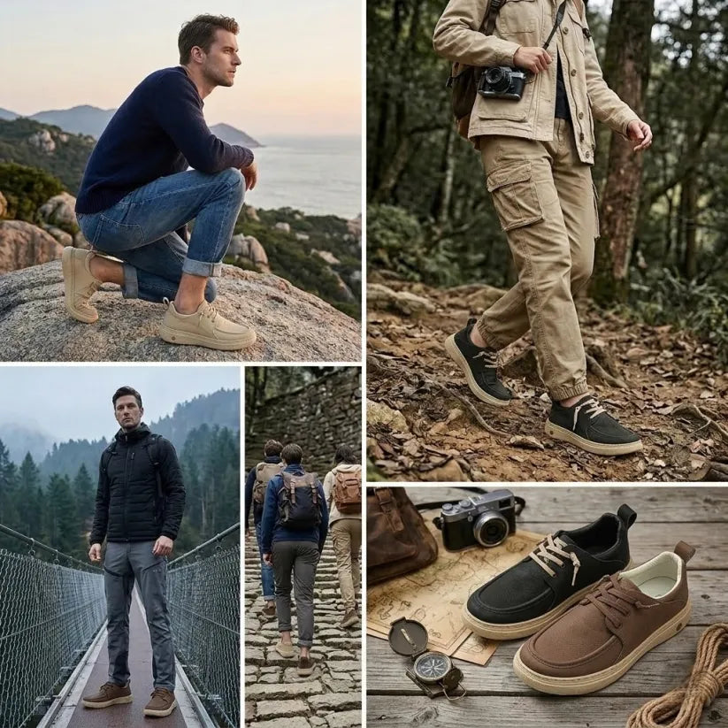 ⏰30% de desconto hoje🔥 Sapatos ortopédicos masculinos: Suporte para o arco do pé, design com calcanhar plano👟 Fáceis e confortáveis a cada passo, diga adeus à dor✅