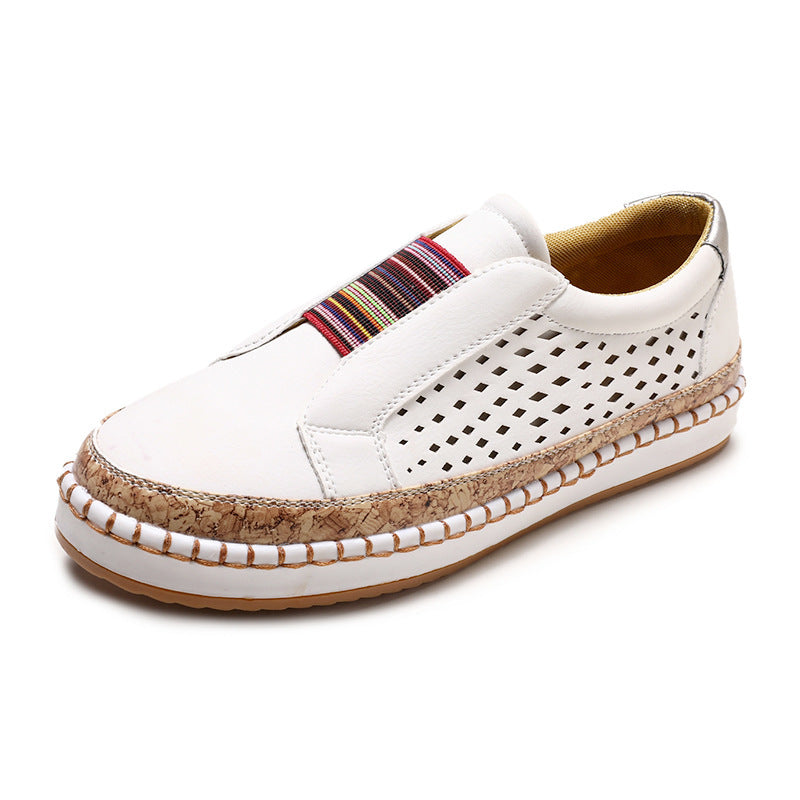 Sapatos ortopédicos confortáveis — com apoio para o arco do pé, para aliviar a dor; respiráveis.