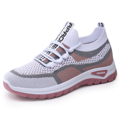 Sapatos ortopédicos casuais com blocos de cor — apoio do arco, sola almofadada ultraleve, parte superior em Flyknit respirável