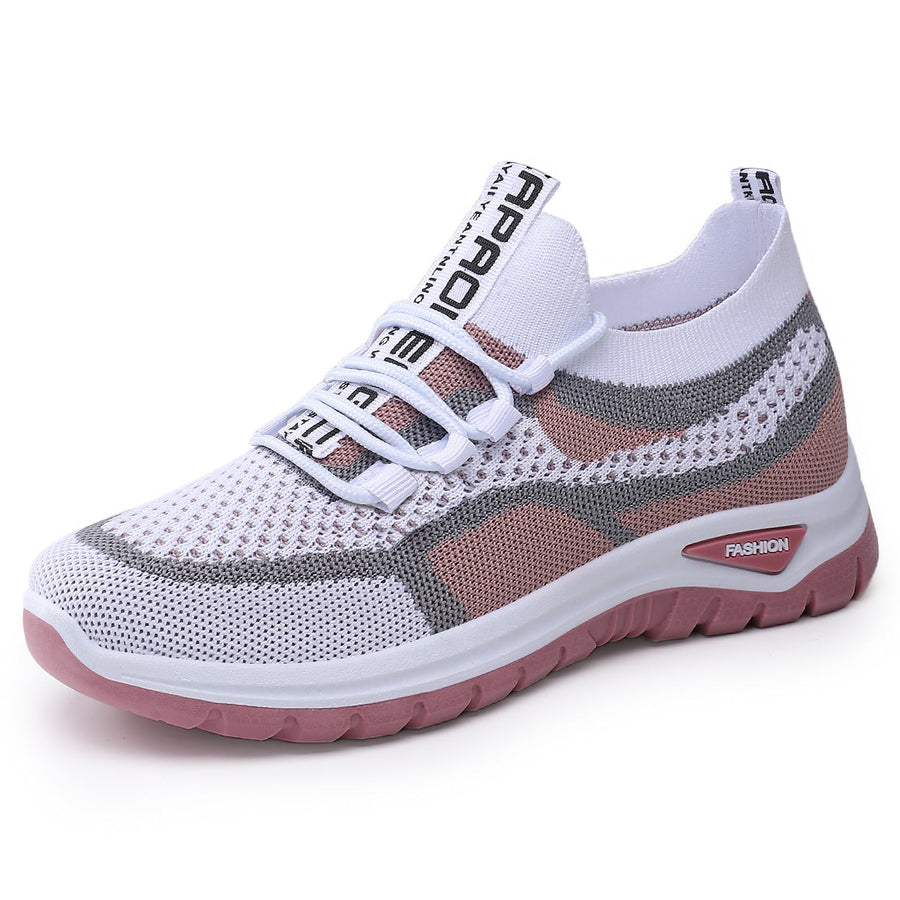 Sapatos ortopédicos casuais com blocos de cor — apoio do arco, sola almofadada ultraleve, parte superior em Flyknit respirável