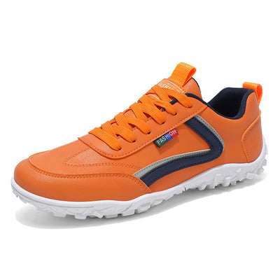 Sapatos ortopédicos confortáveis — com apoio do arco do pé, para aliviar a dor; leves, com amortecimento e revestimento em pele impermeável.