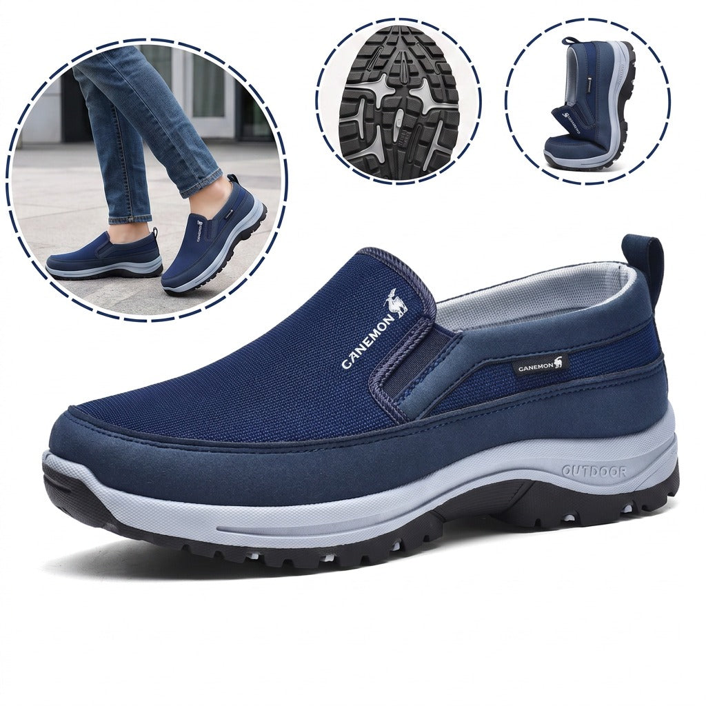 Sapatos ortopédicos de marca — macios e confortáveis, com excelente apoio — aliviam as dores nos pés.