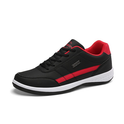 Sapatos ortopédicos confortáveis — com apoio para o arco do pé, para aliviar a dor; leves, com amortecimento e revestimento em pele impermeável.
