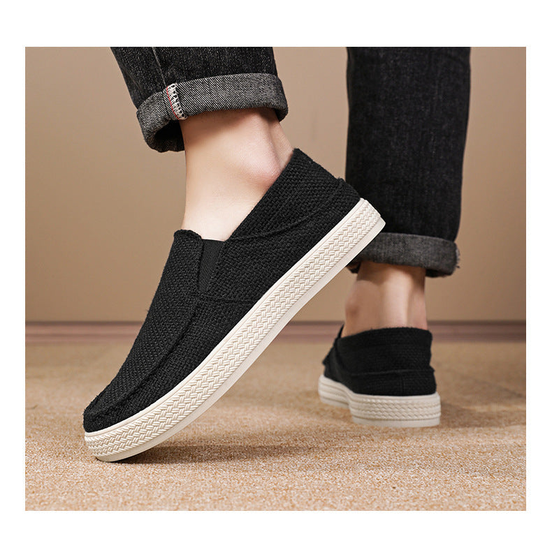 Sapatos ortopédicos com malha — totalmente tecidos à mão, com apoio para o arco do pé, para aliviar a dor.