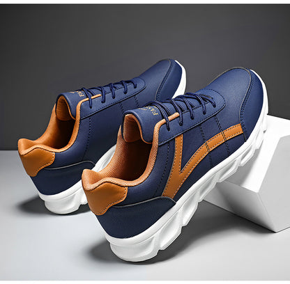 Sapatos ortopédicos confortáveis — com apoio do arco do pé, para aliviar a dor; leves, com amortecimento e revestimento em pele impermeável.