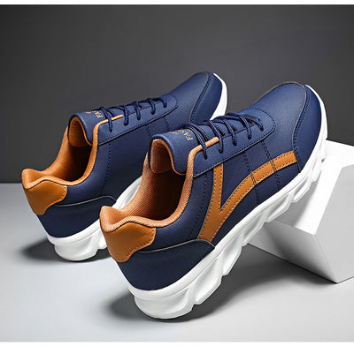 Sapatos ortopédicos confortáveis — com apoio do arco do pé, para aliviar a dor; leves, com amortecimento e revestimento em pele impermeável.