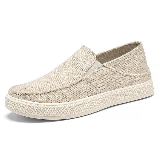 Sapatos ortopédicos com malha — totalmente tecidos à mão, com apoio para o arco do pé, para aliviar a dor.