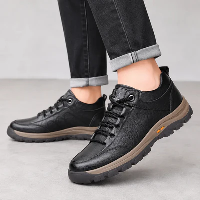 Sapatos ortopédicos confortáveis e casuais — fabricados à mão em pele de vaca italiana, com apoio para o arco do pé, para um caminhar confortável