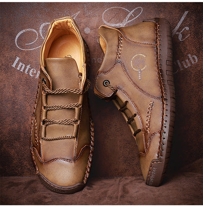 Sapatos ortopédicos casuais e confortáveis — Fabricados em pele de bezerro camurça italiana com apoio para o arco